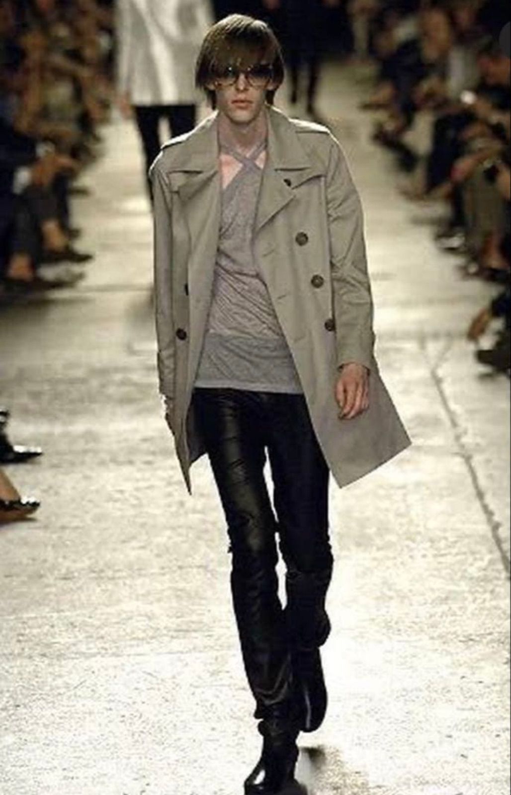 名作 07ss Dior homme ディオールオム レザーパンツ ラムスキン エディ