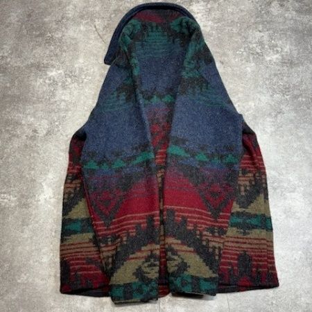 L.L.Bean エルエルビーン アメリカ製 ウールコート ネイティブ柄 M 80