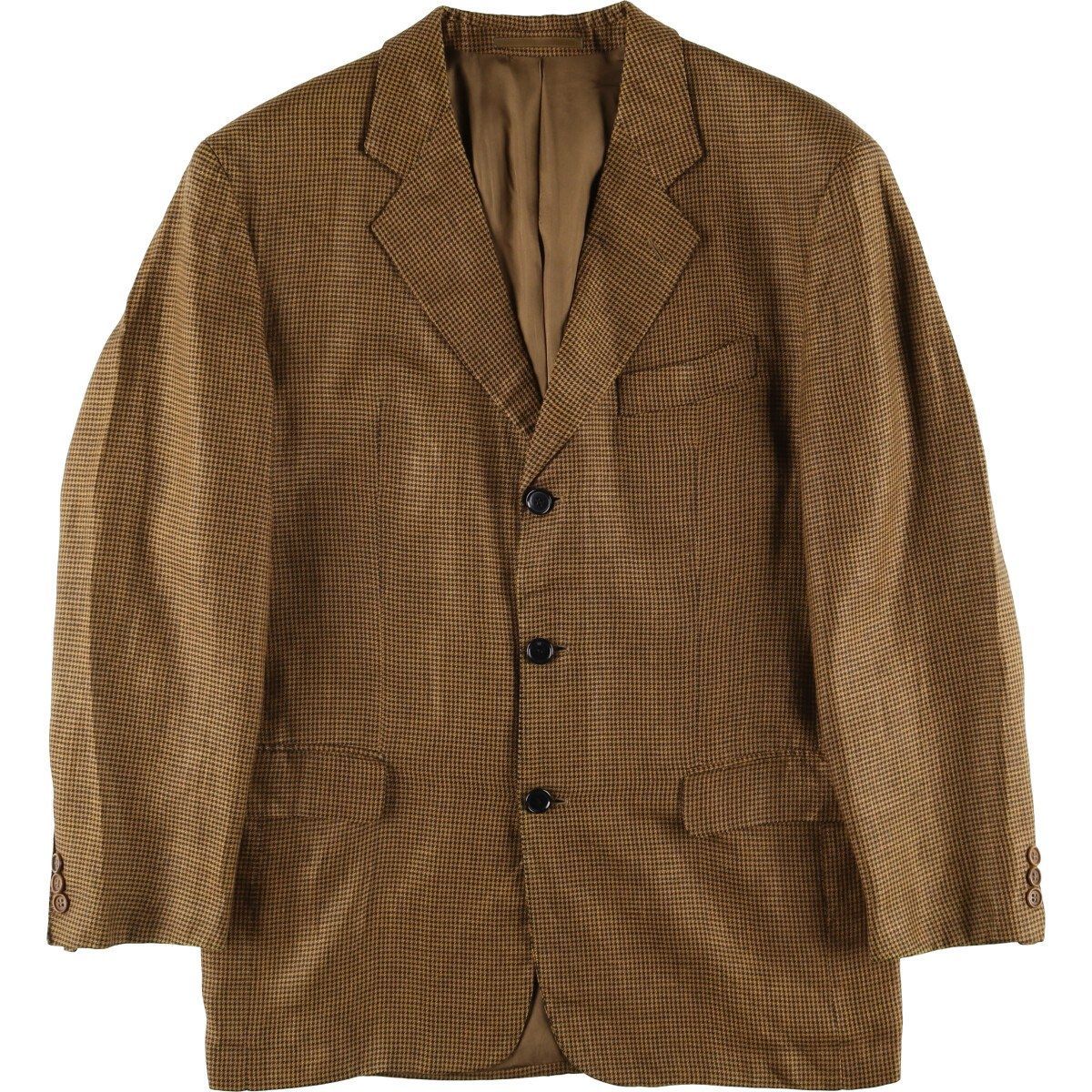 古着 ヒューゴボス HUGO BOSS 千鳥格子柄 リネンテーラードジャケット メンズM相当 ヴィンテージ/eaa589821 古着 ヒューゴボス HUGO BOSS 千鳥格子柄 リネンテーラードジャケット