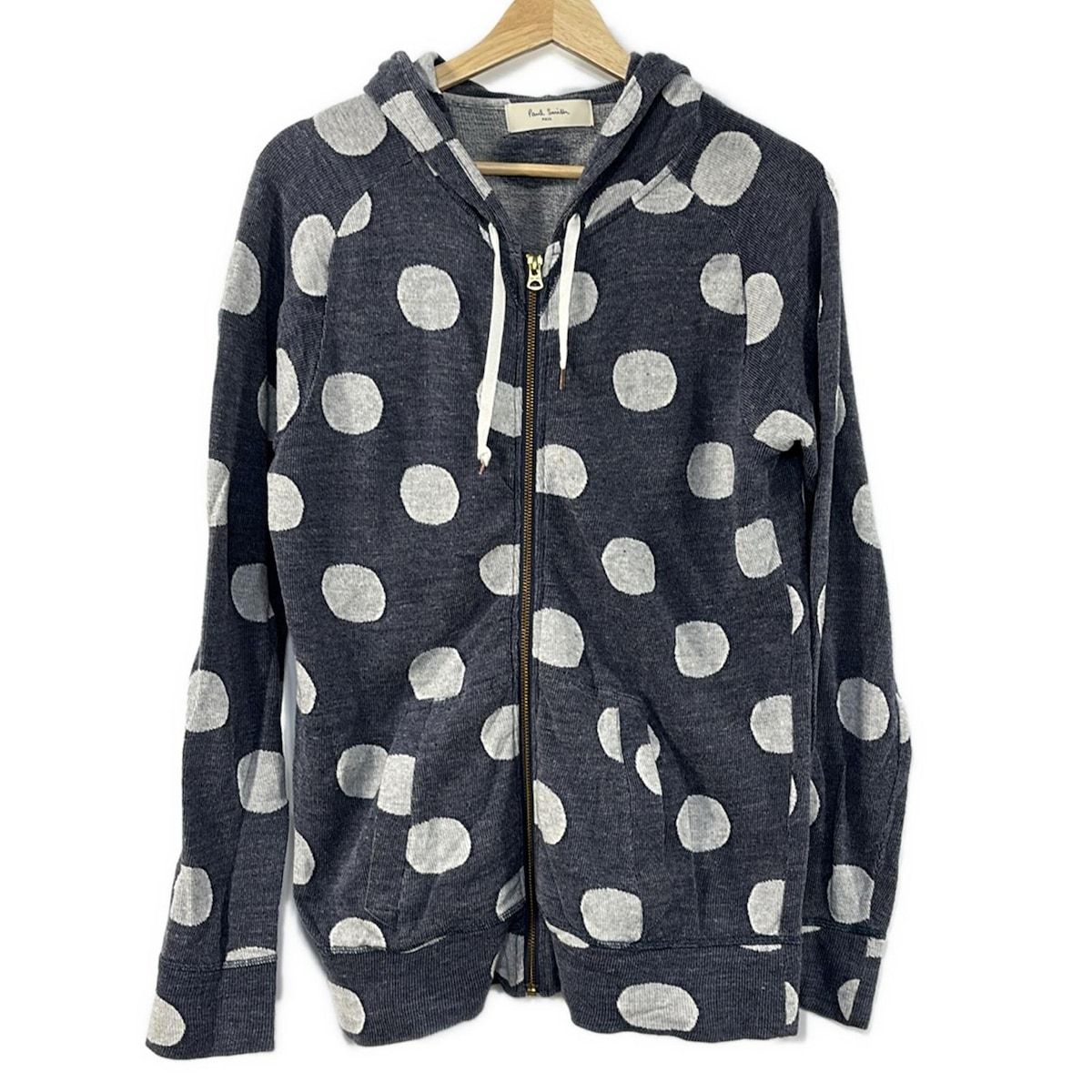 PaulSmith ポールスミス パーカー サイズM レディース ネイビー ライトグレー 長袖 ドット柄