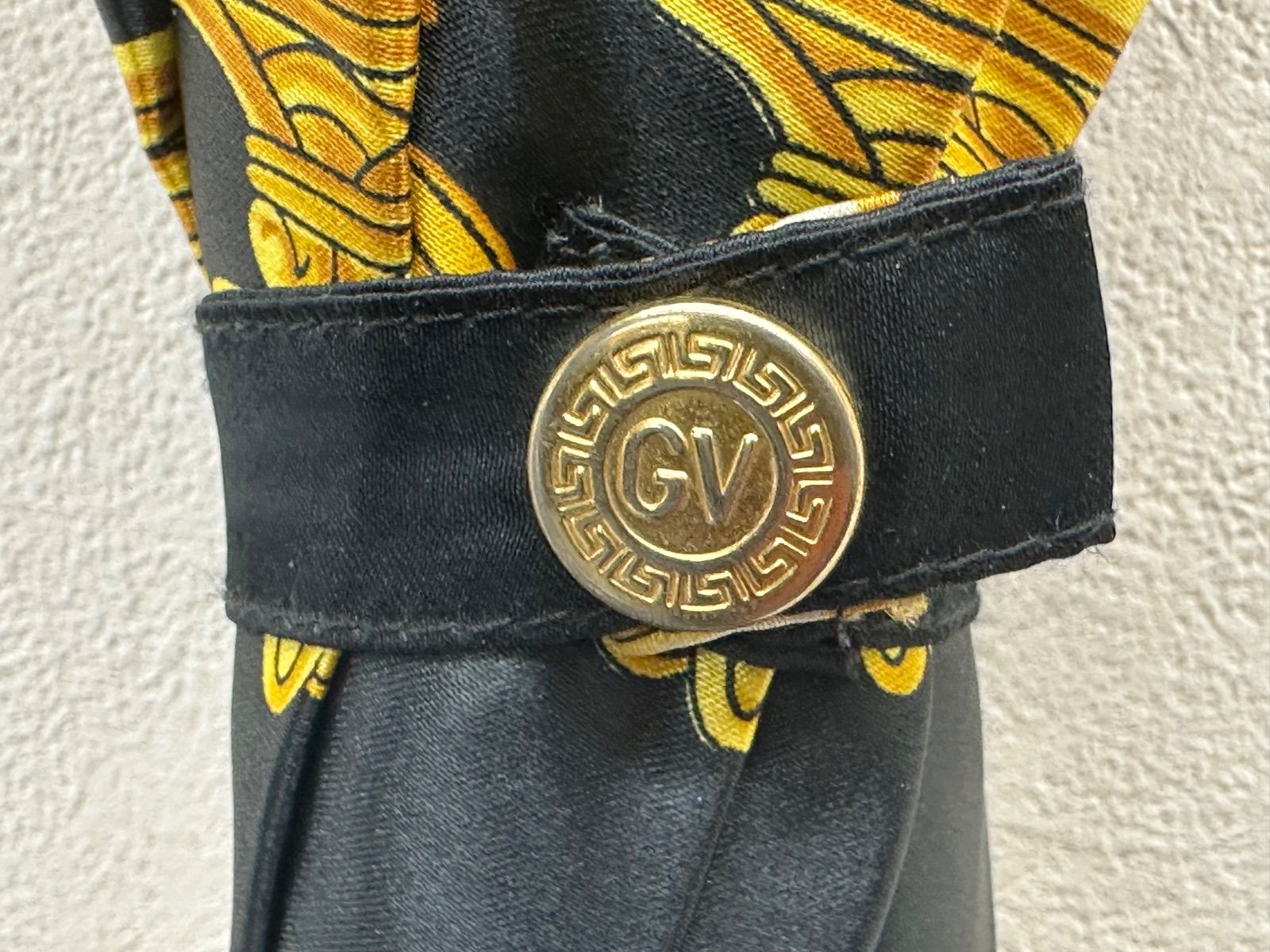 D8-z】Gianni VERSACE 傘 レオパード ブラック 金色 ジャンニ
