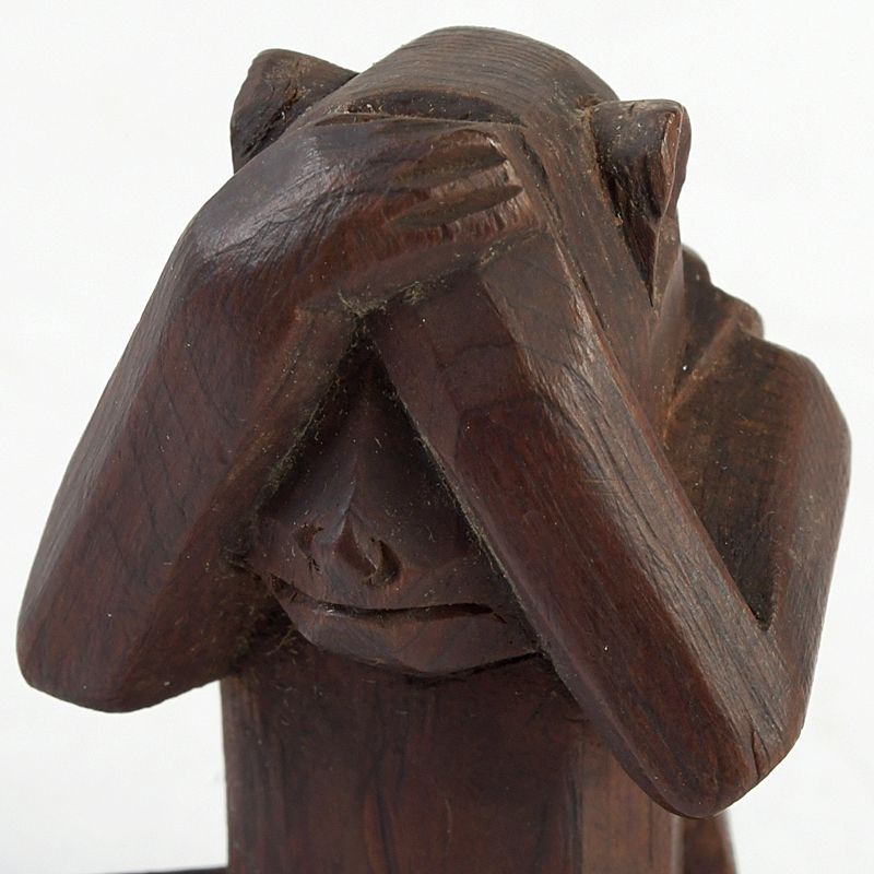 飛騨一位一刀彫 三猿 見ざる聞かざる言わざる 時代箱付 N S415 - メルカリ