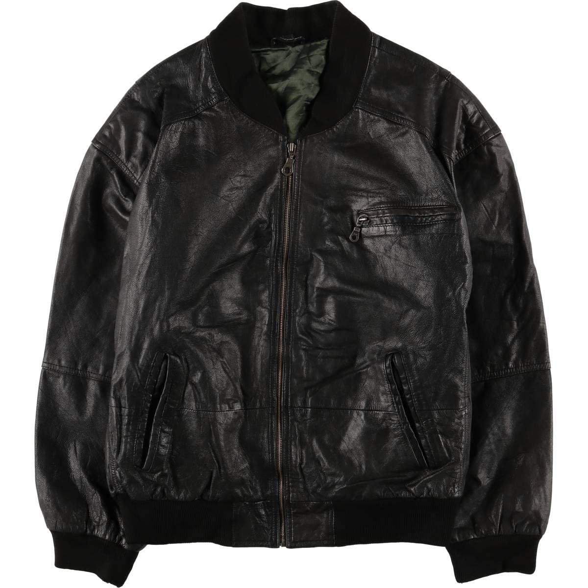 vintage ブルゾン 古着 レザーブルゾン メンズL相当 ショップ ヴィンテージ/eaa589880
