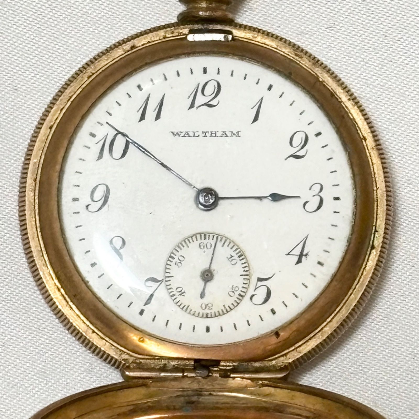 WALTHAM ウォルサム 懐中時計 手巻き時計 不動品 品 ホワイト ゴールド 品扱い