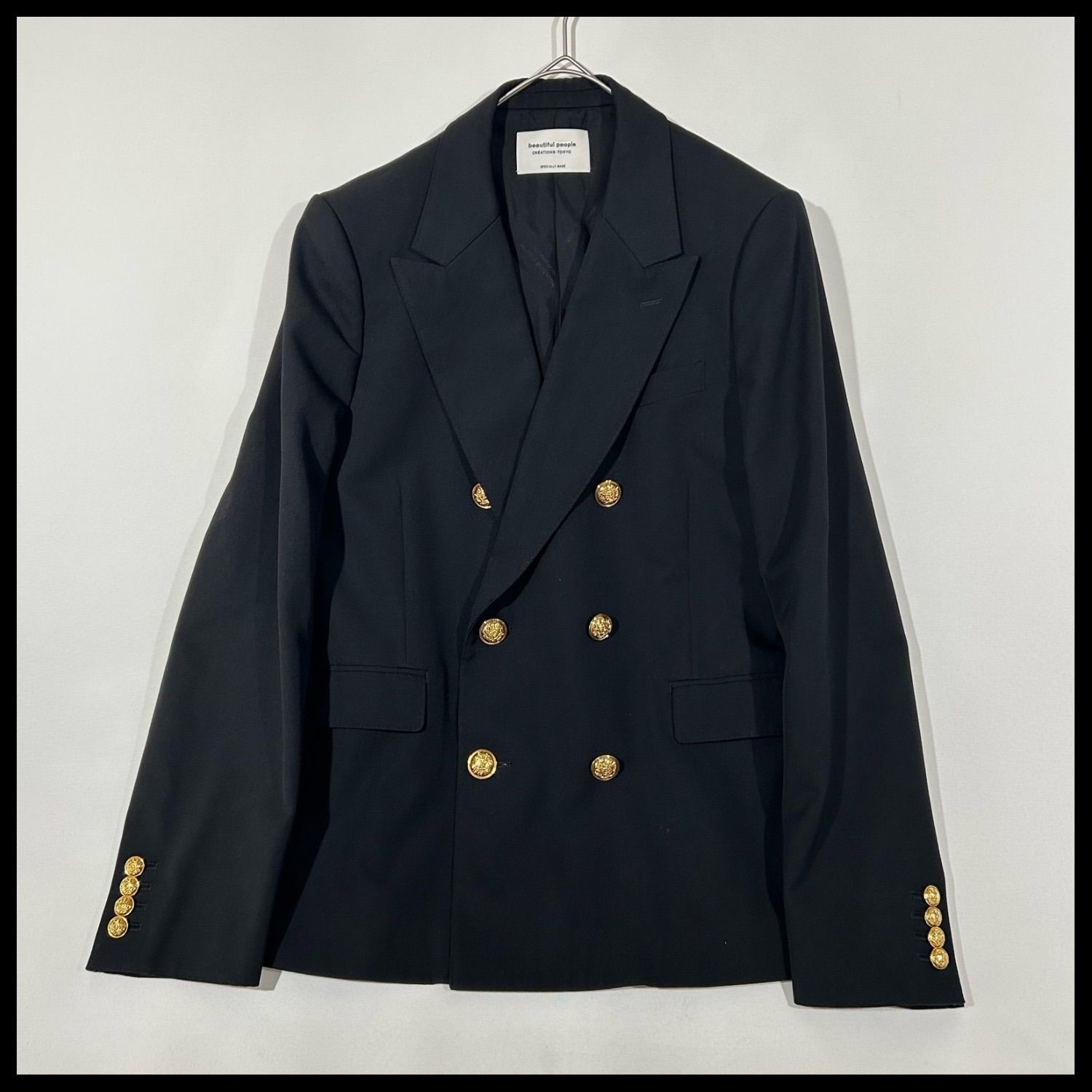 ビューティフルピープル beautiful people logo gabardine THE a jacket テーラードジャケット ブラック 黒 190 ユニセックス