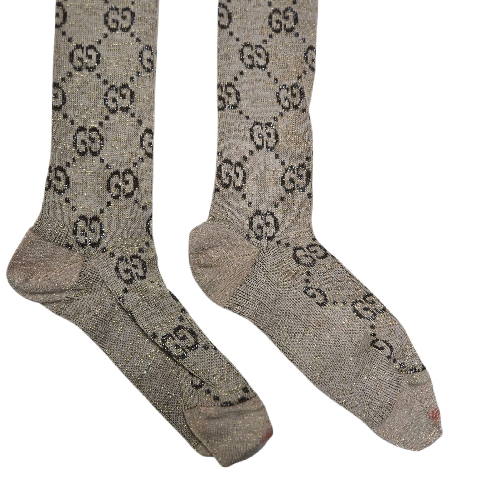 ◇グッチ Gucci GGロゴパターン ロングソックス 約23cm ブラウン系