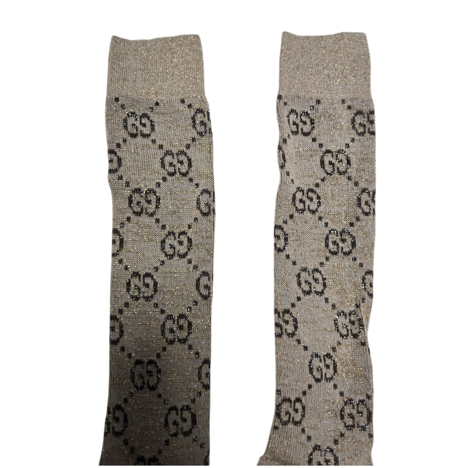 ◇グッチ Gucci GGロゴパターン ロングソックス 約23cm ブラウン系