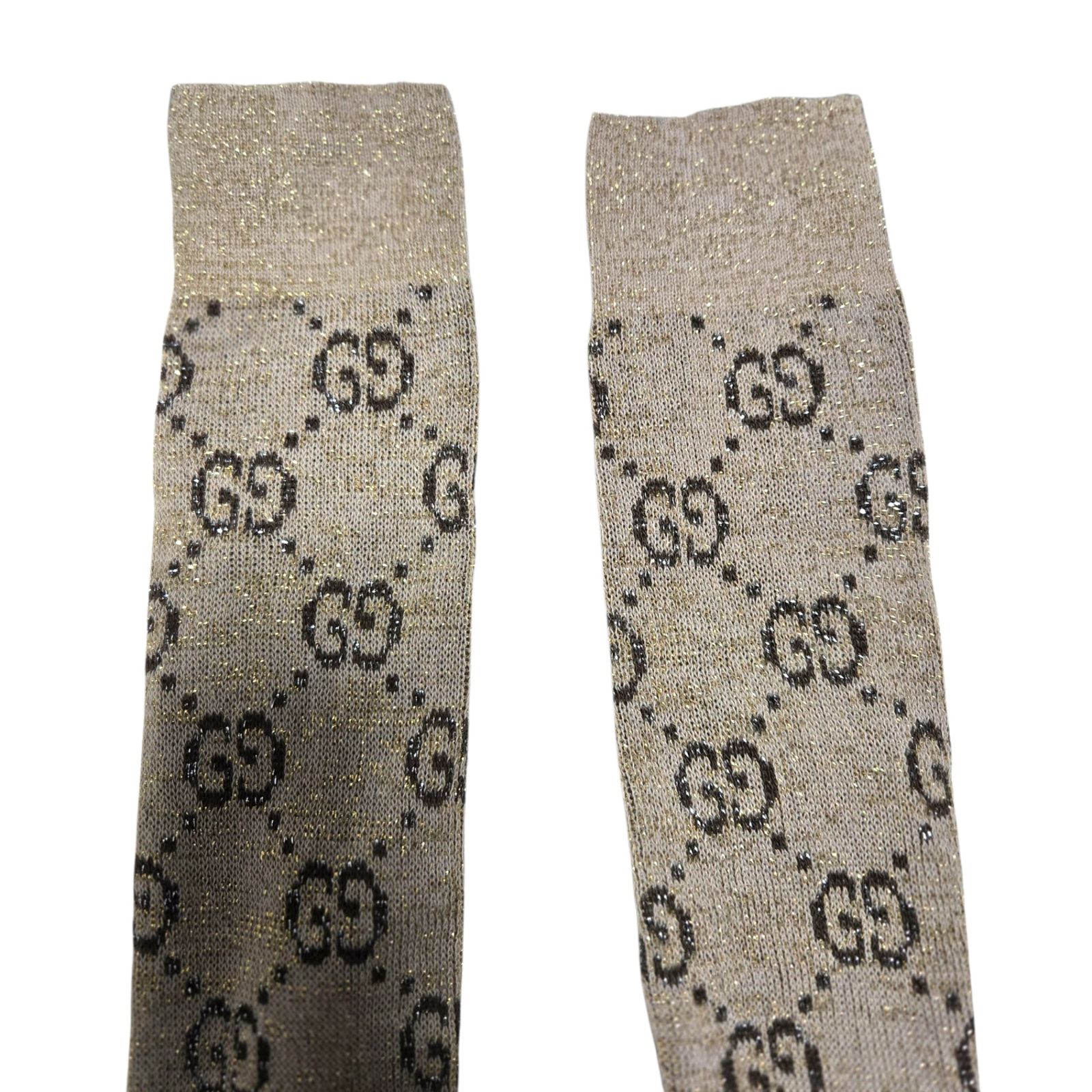 ◇グッチ Gucci GGロゴパターン ロングソックス 約23cm ブラウン系