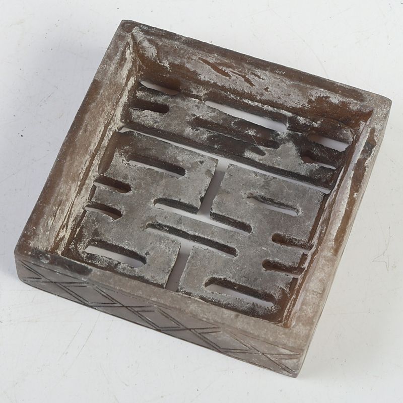 中国 蜜蝋彫刻 透かし彫喜字 香合 蓋物 箱付 N S418 - メルカリ