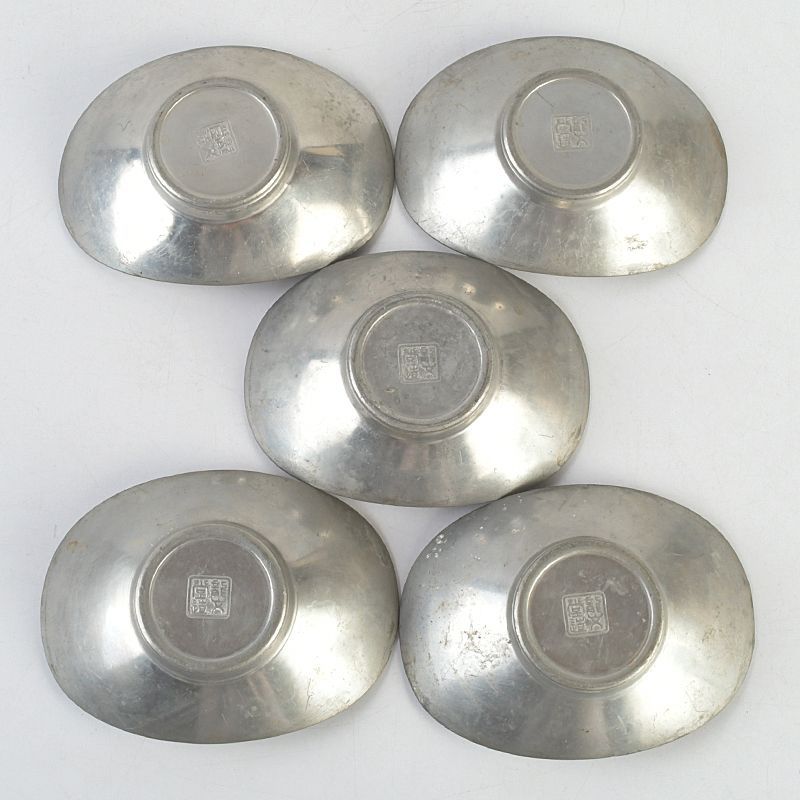 煎茶道具 古錫 乾茂號造・龍文堂造 茶托 二種十客 V S419 - メルカリ