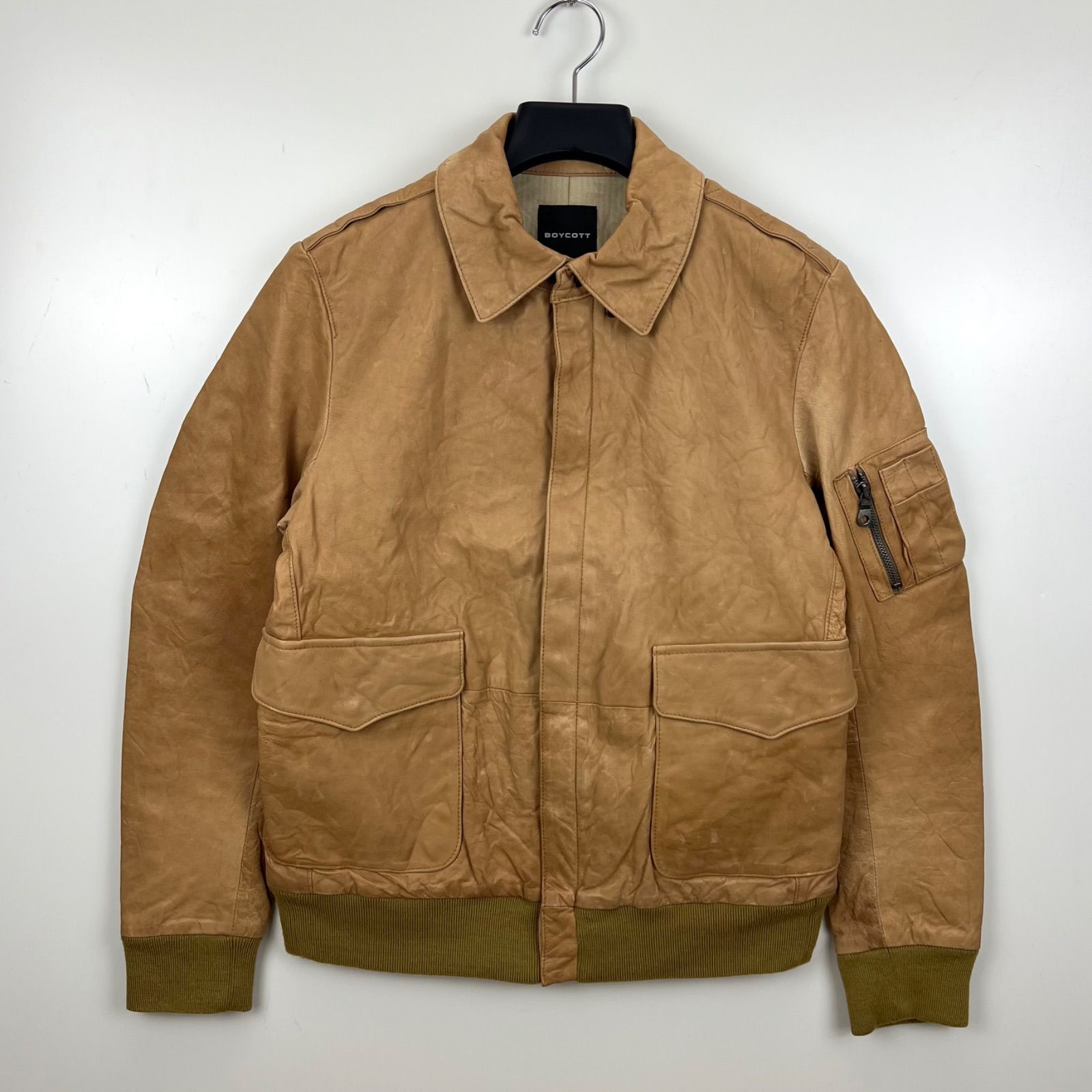 BOYCOTT 00s y2k archive leather flight jacket A-2 M 2 ボイコット