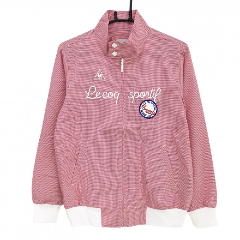 新品】ルコックゴルフ ジャケットブルゾン レッド×白 細目チェック