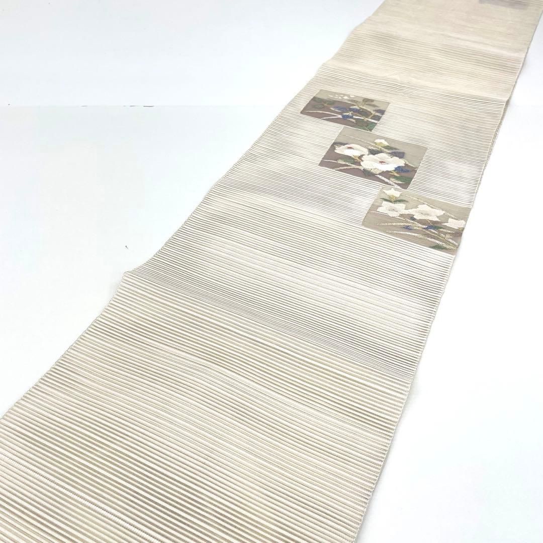 着物と帯 時流 SN 25774 s 正絹 八寸夏名古屋帯 絽綴れ オフ白