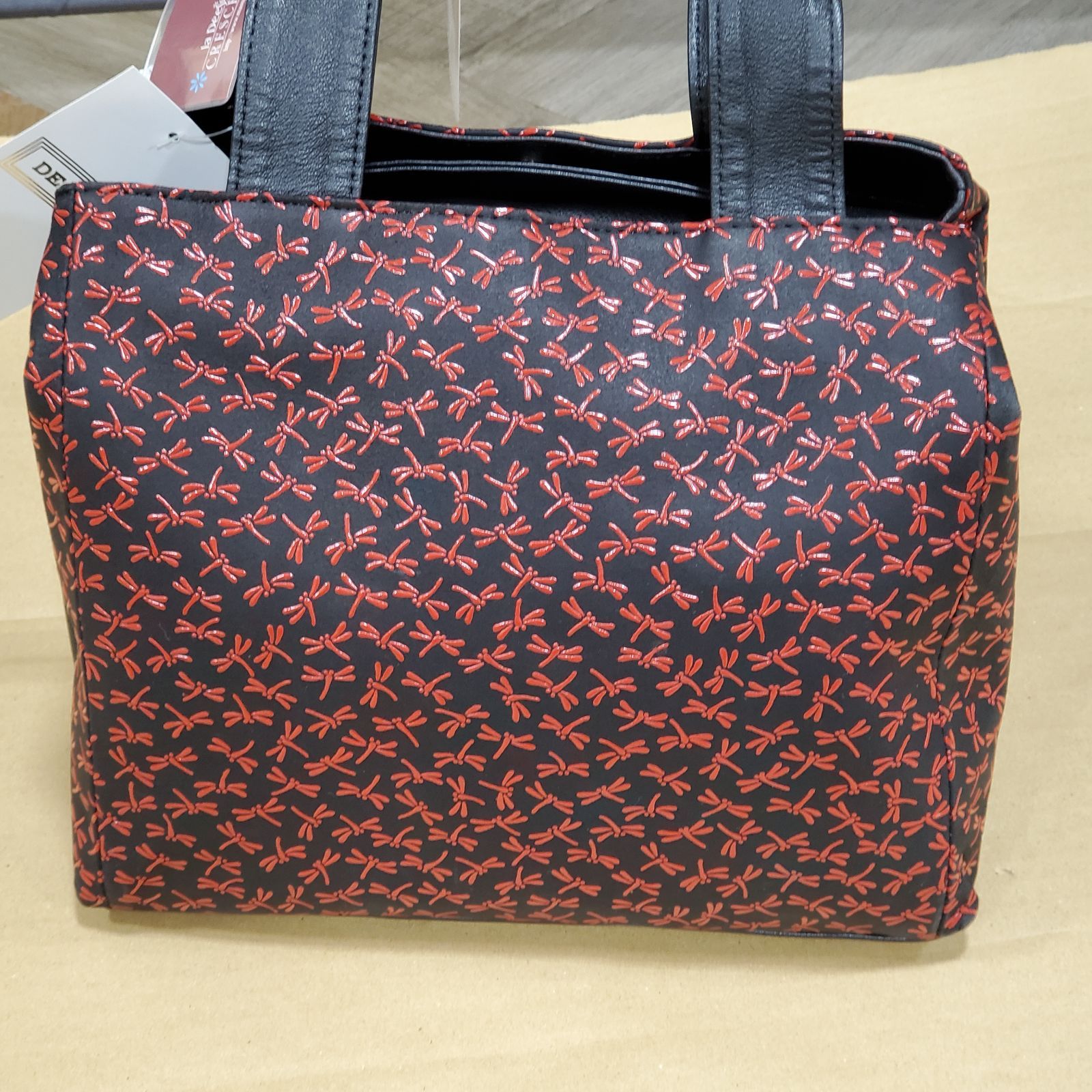 EL6】 インデンヤ 印傳屋 印伝 トンボ柄 鹿革 ハンドバッグ ミニ