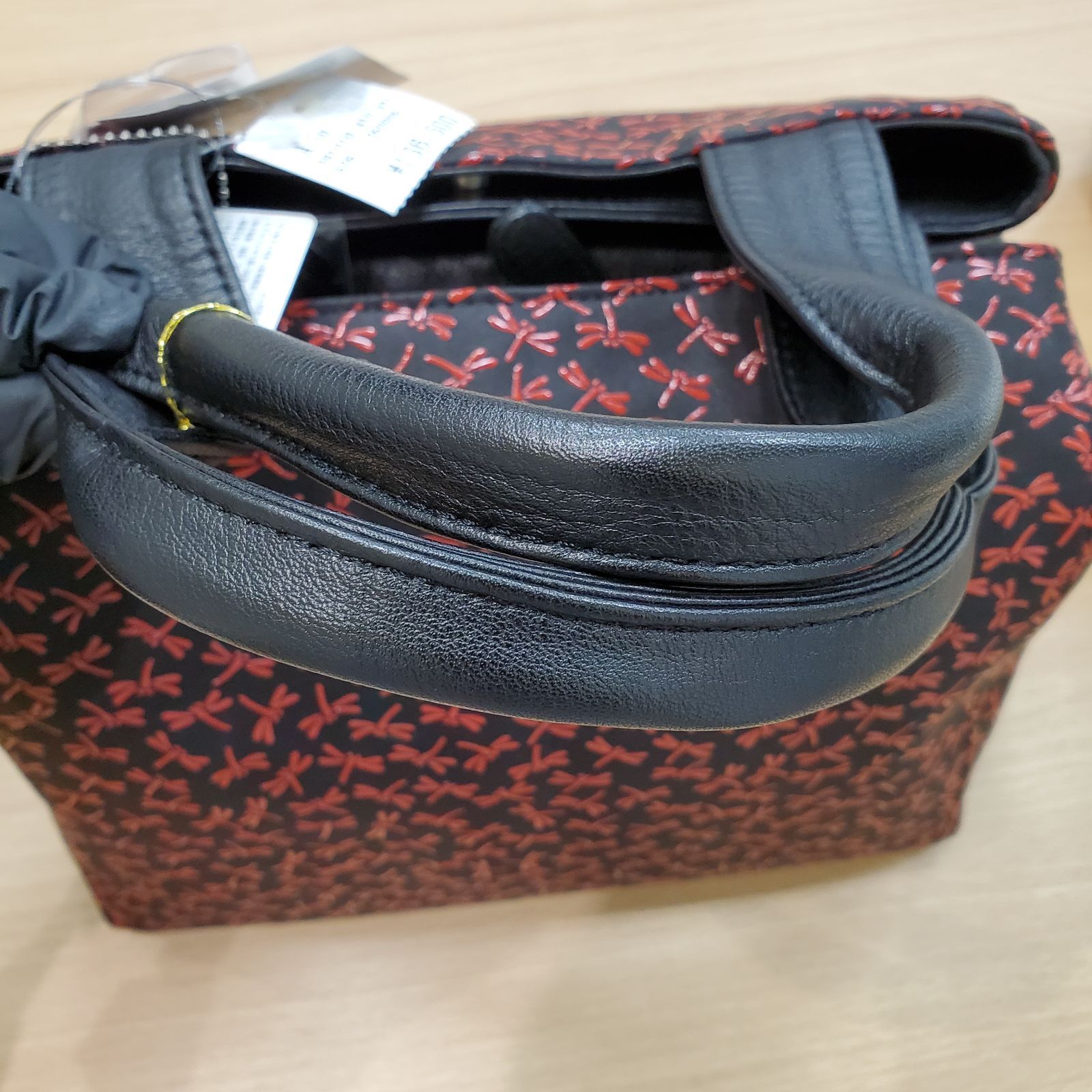 EL6】 インデンヤ 印傳屋 印伝 トンボ柄 鹿革 ハンドバッグ ミニ