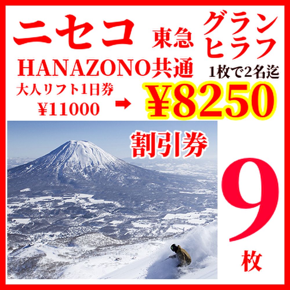 ニセコ東急グランヒラフリフト1日優待券 ニセコグランヒラフ はなぞの