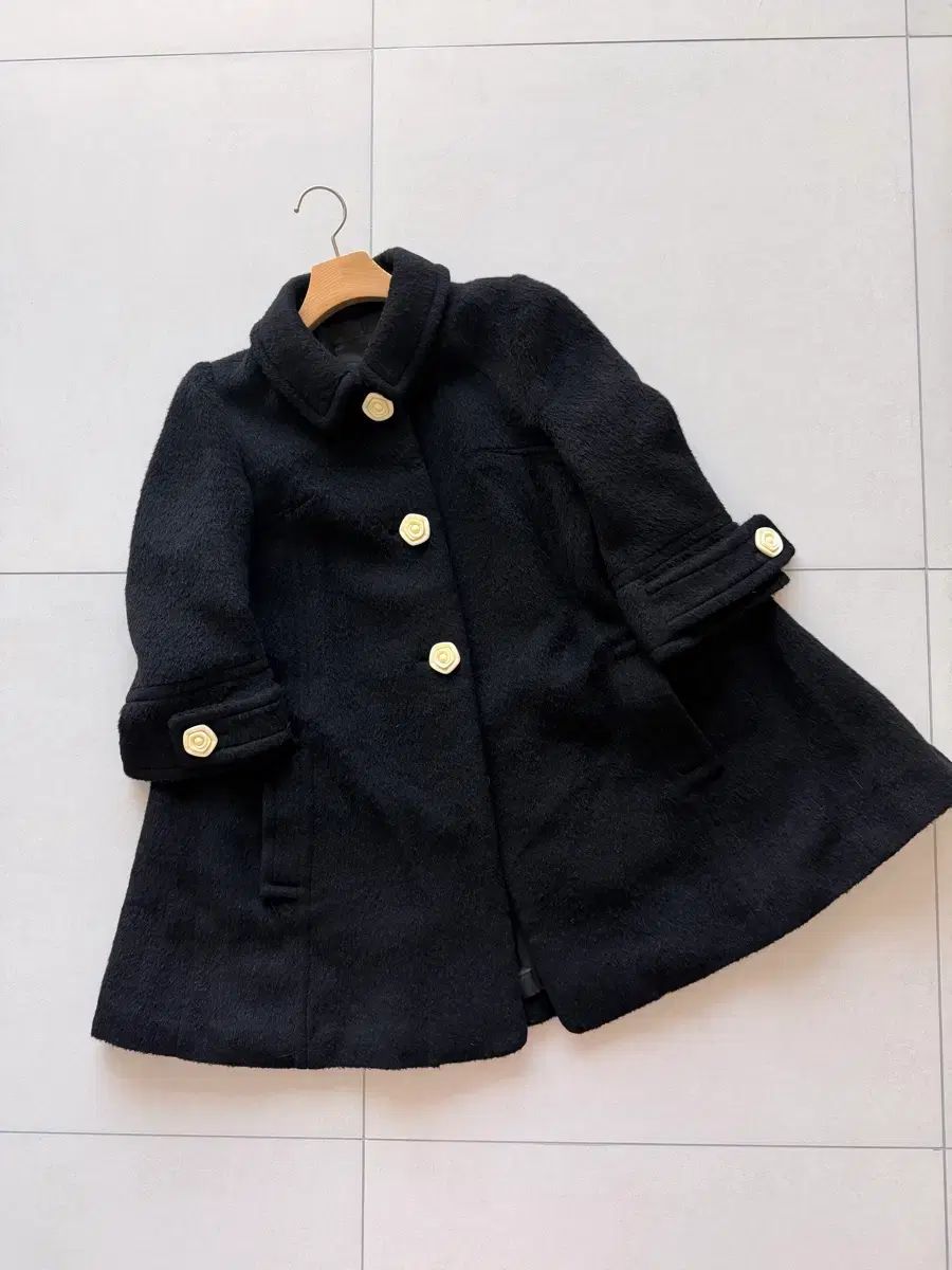 O'2nd オッズセカンド アルパカ モウール アンゴラ 7分 コート ベビードール ブラック 森ガール