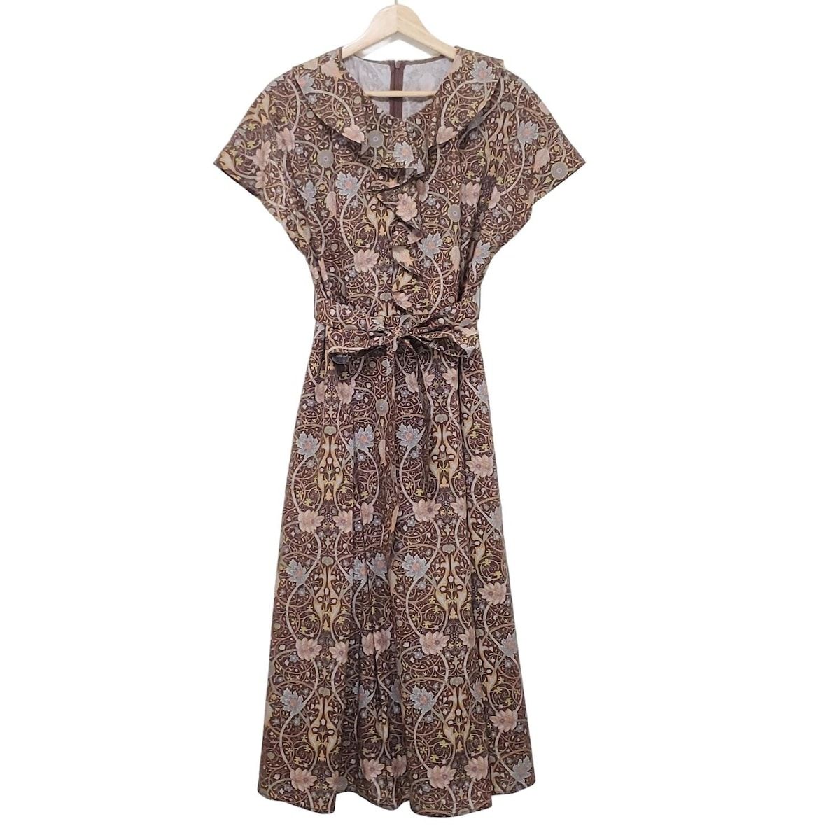 SCAPA スキャパ ペイズリー柄 ロングワンピース Scapa(スキャパ) ワンピース サイズ42 L レディース - ダークブラウン