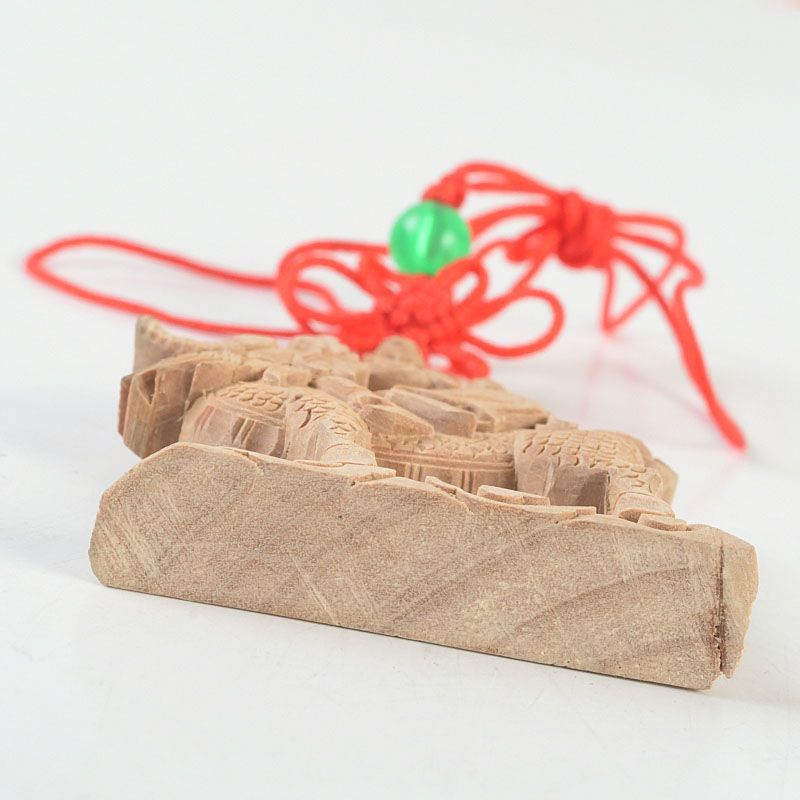 仏教美術 香木 白檀彫刻 神獣乗り観音菩薩像 仏像 根付 置物 N S425