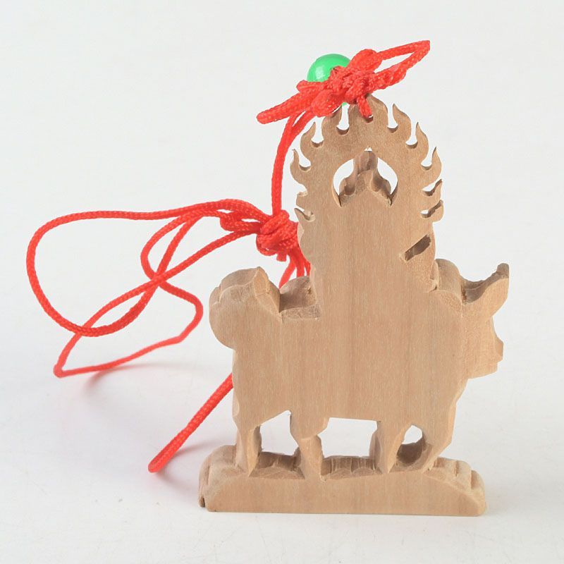 仏教美術 香木 白檀彫刻 神獣乗り観音菩薩像 仏像 根付 置物 N S425