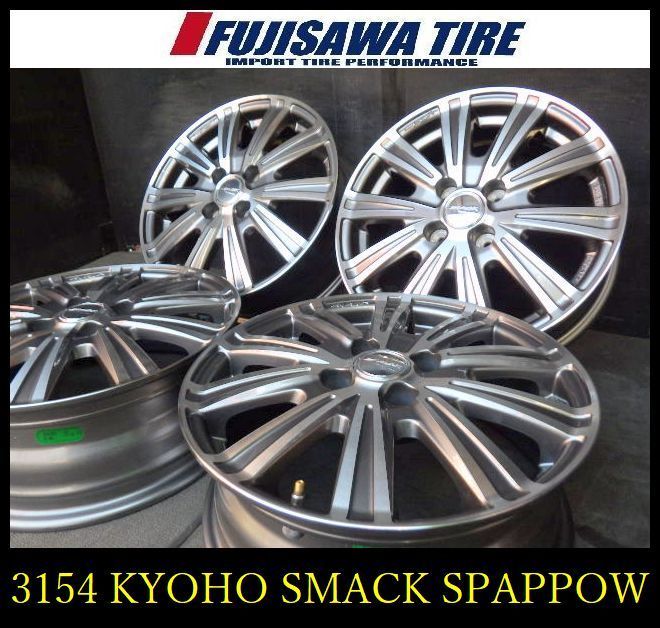 3154】B△送料無料△KYOHO SMACK SPARROW△15x5.5J 4穴 PCD100 +43△4