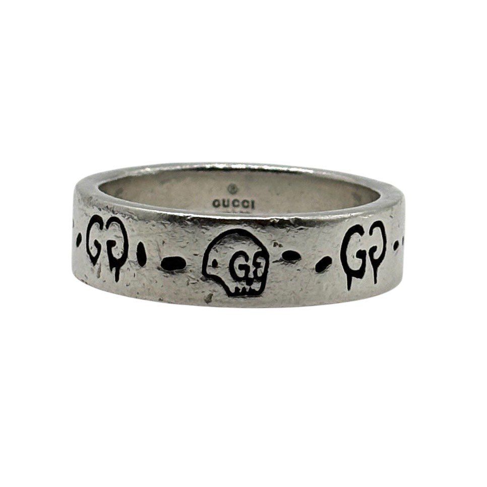 個性を纏う無骨シルバー GUCCI グッチ リング ゴースト GHOST 指輪 Ag 925 18号 メンズ シルバー
