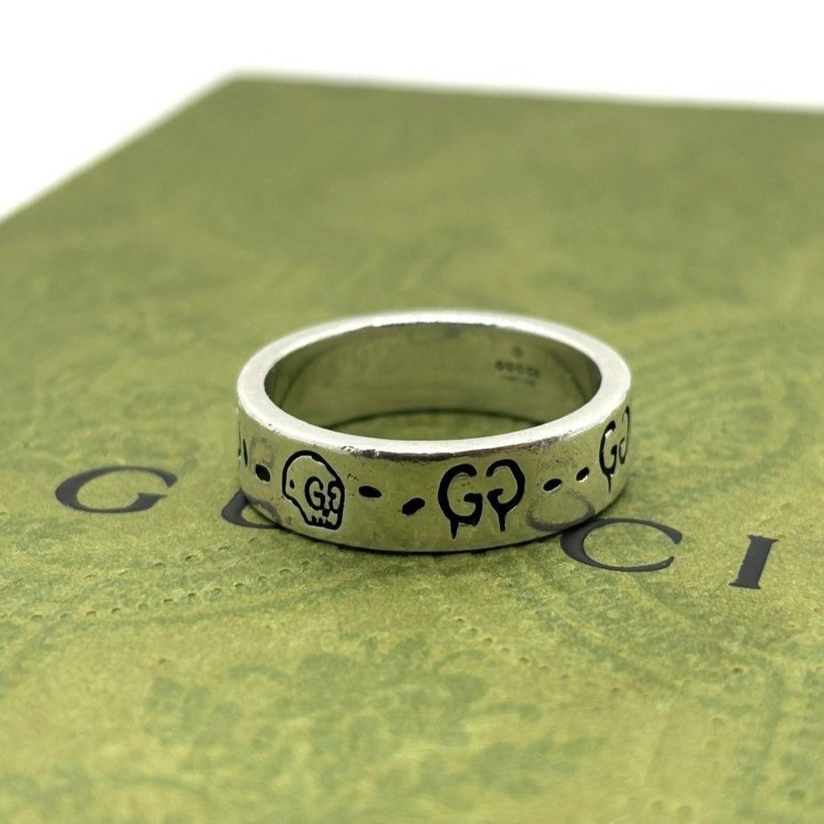個性を纏う無骨シルバー GUCCI グッチ リング ゴースト GHOST 指輪 Ag 925 18号 メンズ シルバー
