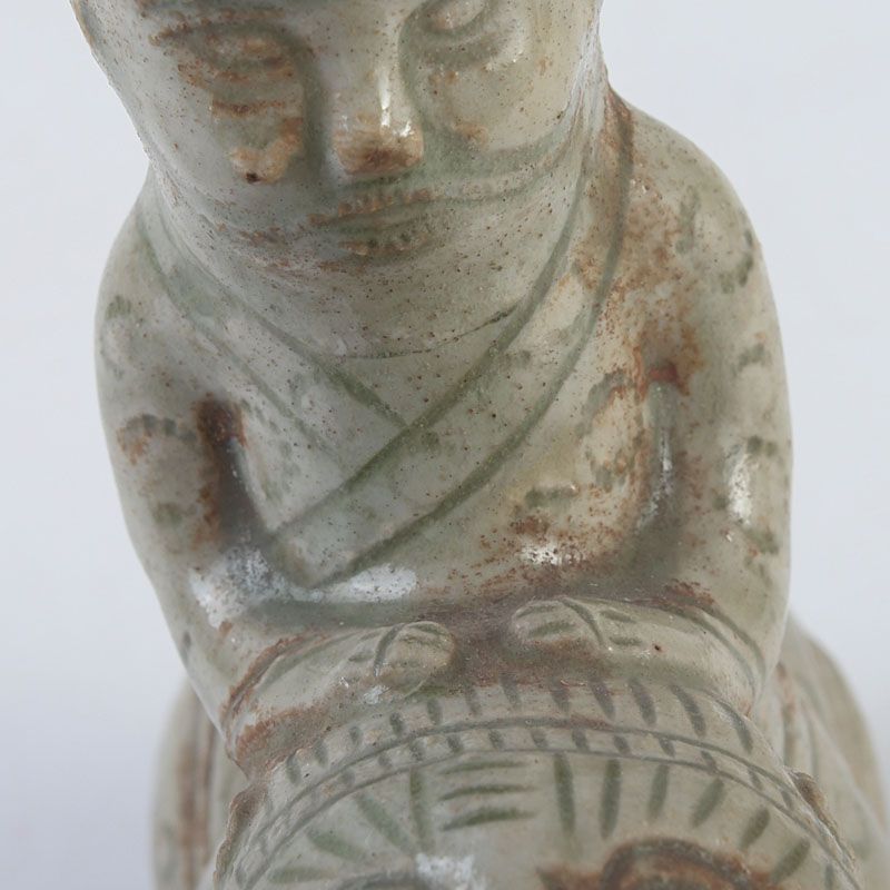 中国 龍泉窯 青磁 神獣人物花入 花器 N S426 - メルカリ