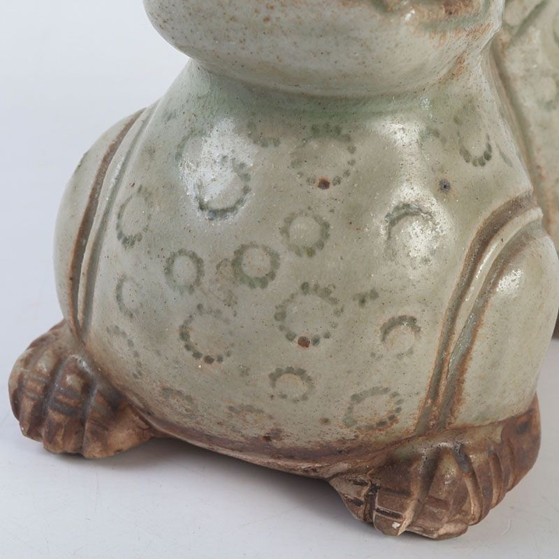 中国 龍泉窯 青磁 神獣人物花入 花器 N S426 - メルカリ