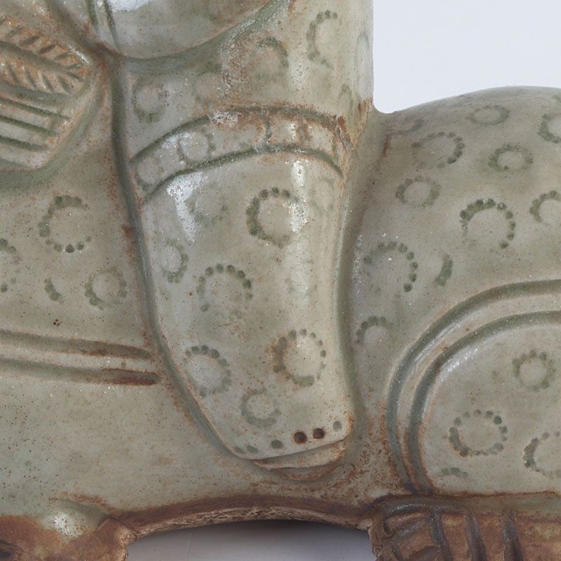 中国 龍泉窯 青磁 神獣人物花入 花器 N S426 - メルカリ