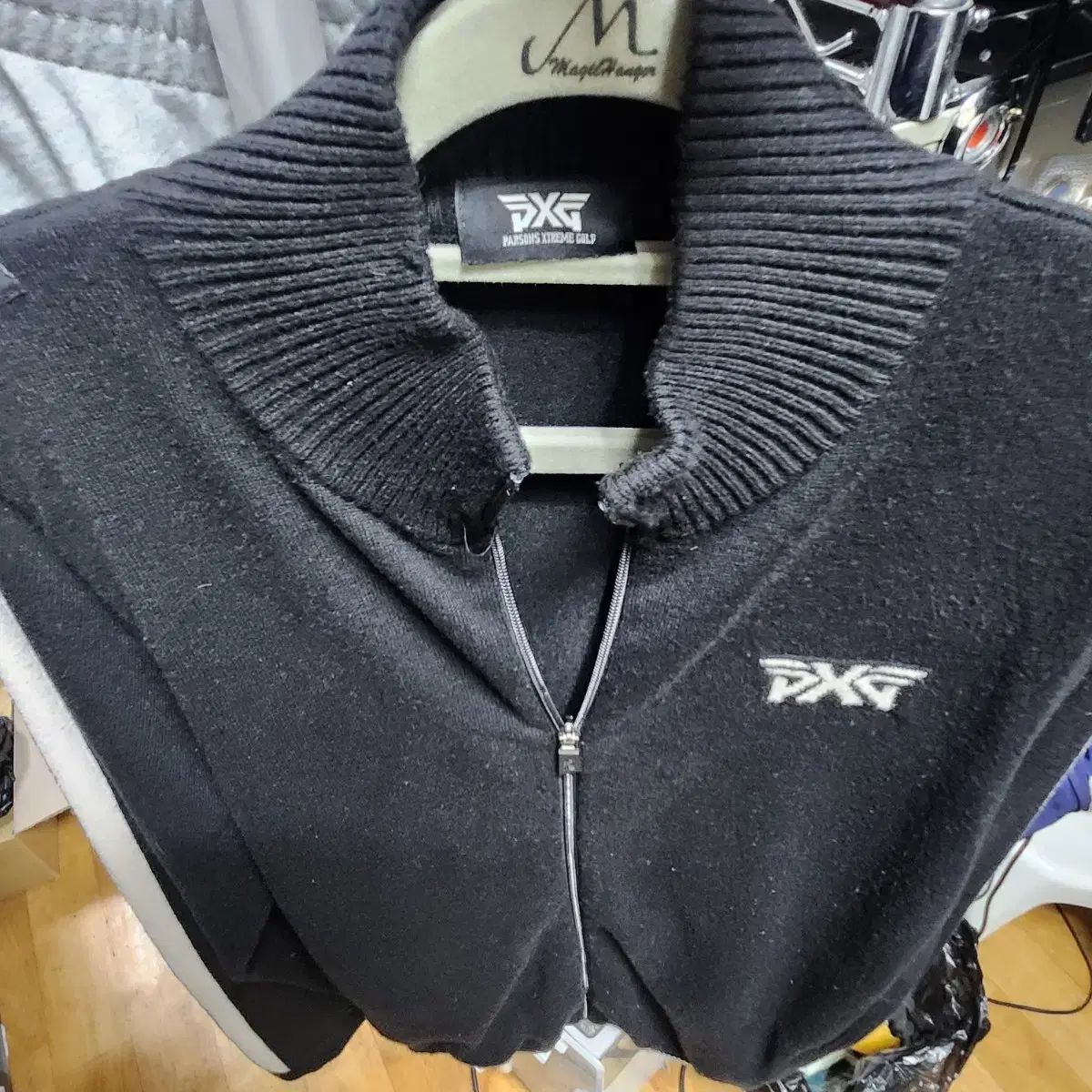 PXG ブラック ニット ジップアップ XL 公式通販