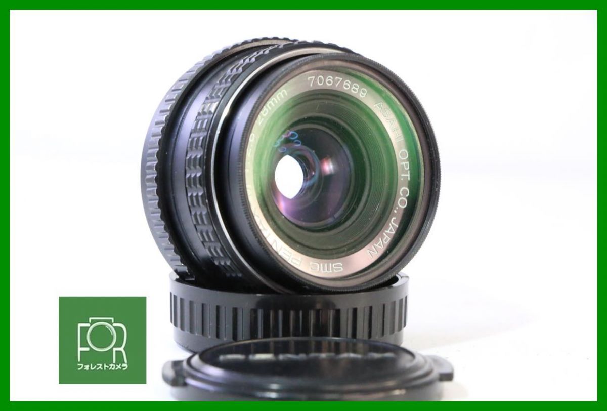 点検済 ペンタックス SMC PENTAX M 28 mm F 2 8 Kマウント 前後キャップ付き AE 244