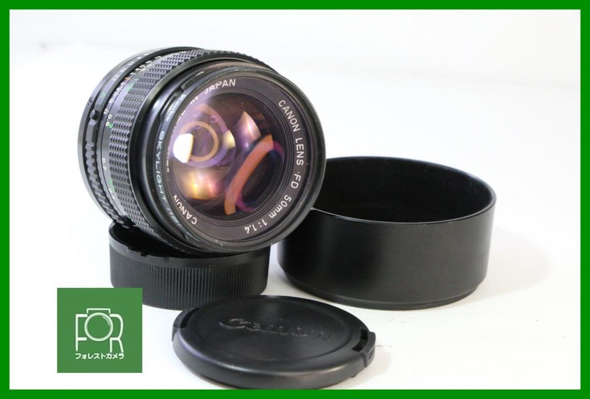点検済 Canon Lens FD 50 mm F 1 4 前後キャップ フード付き AD 927
