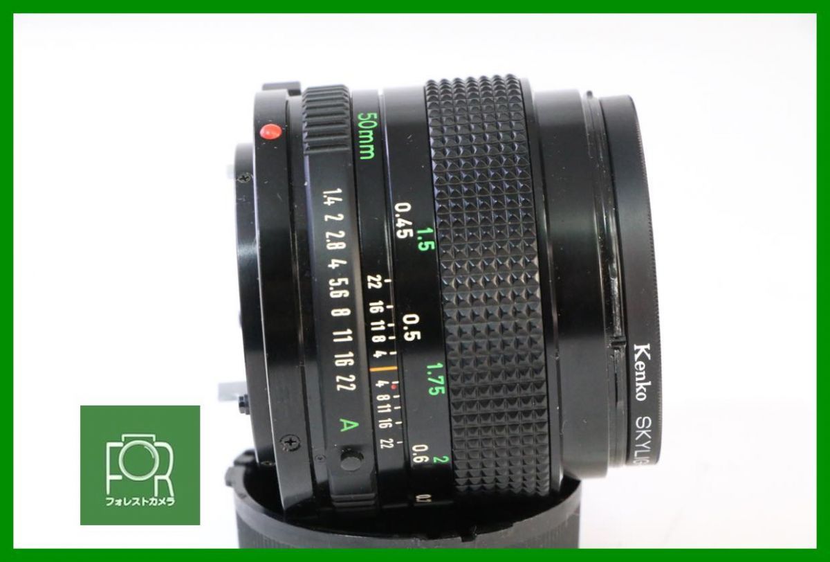 点検済 Canon Lens FD 50 mm F 1 4 前後キャップ フード付き AD 927