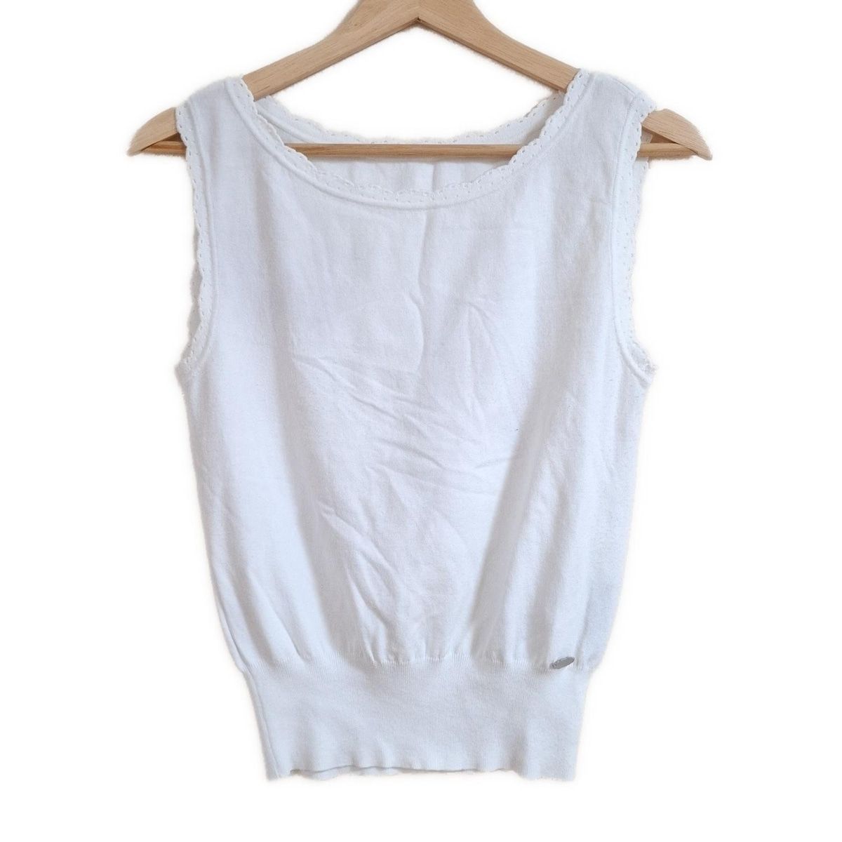 FOXEY フォクシー ノースリーブセーター サイズ40 M レディース 33754 白 クルーネック