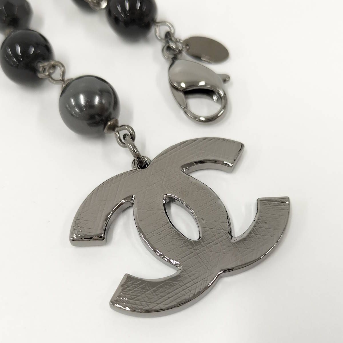 CHANEL ブレスレット ココマーク フェイクパール ビーズ ブラック 10 V