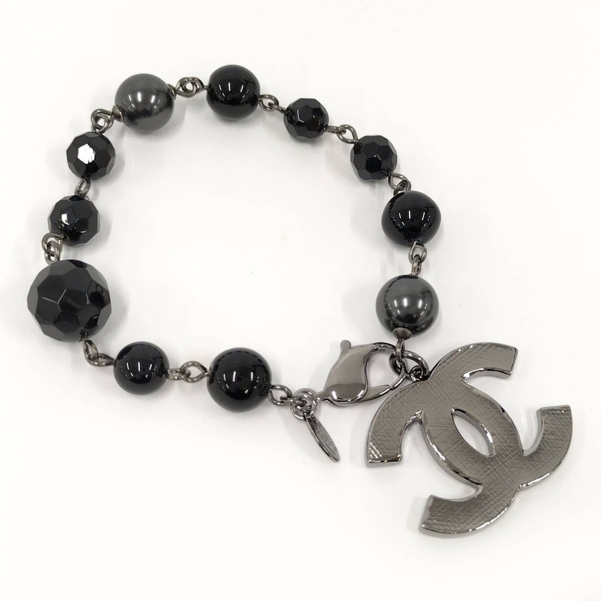 CHANEL 真珠 ブレスレット ブラックバロックパール COCOマーク CHANEL ブレスレット ココマーク フェイクパール ビーズ ブラック 10 V