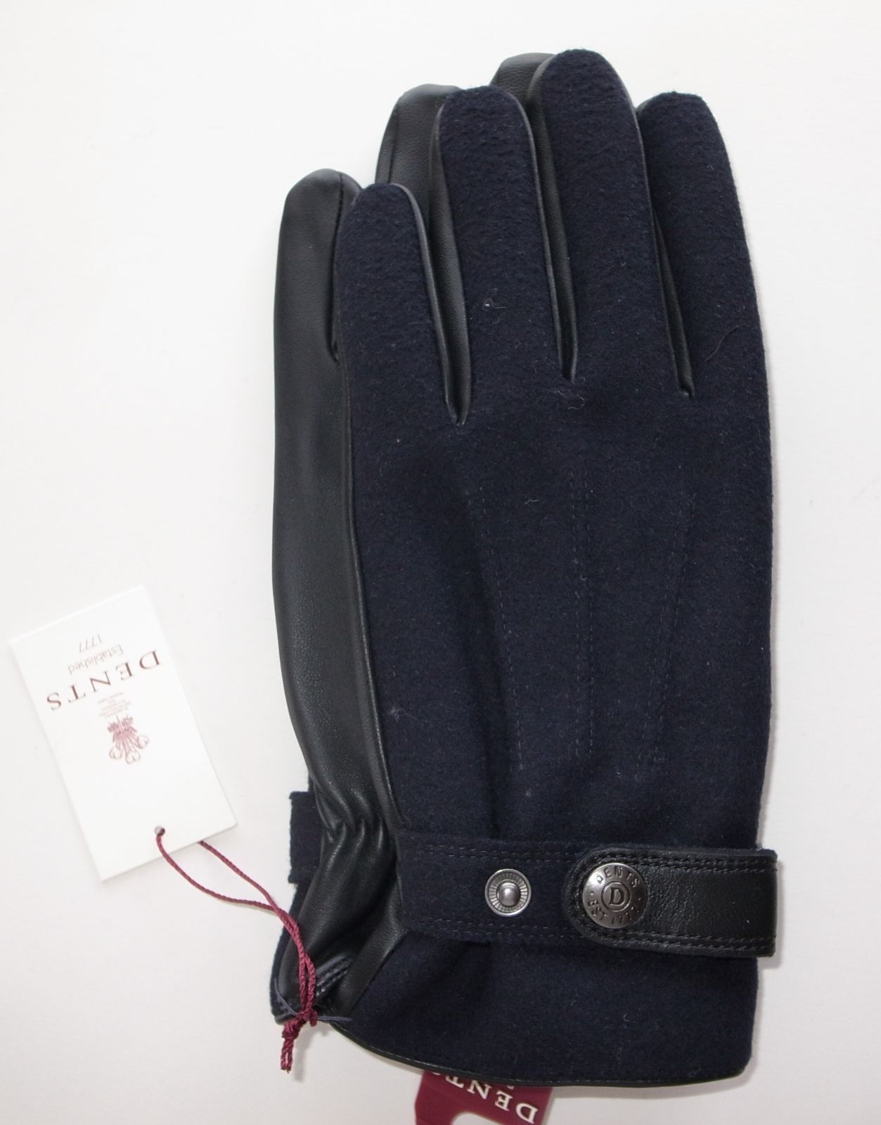 dents Guildford レザー フランネル グローブ 手袋 sizeM デンツ black