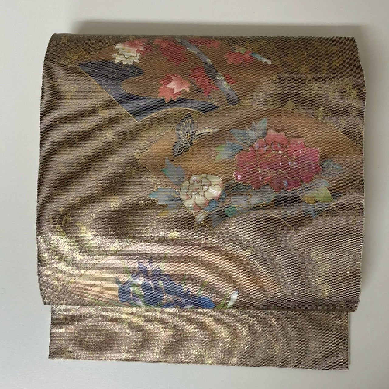 袋帯 正絹 螺鈿箔 地紙 美しい花 MA-1759 - メルカリ