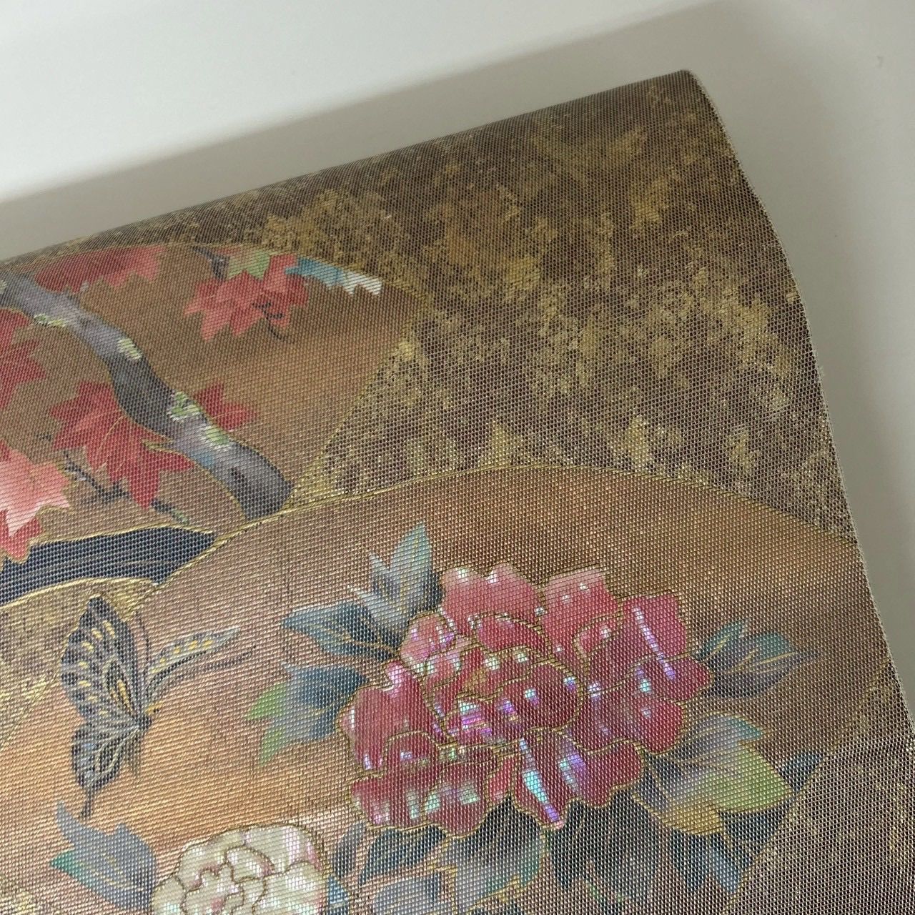 袋帯 正絹 螺鈿箔 地紙 美しい花 MA-1759 - メルカリ