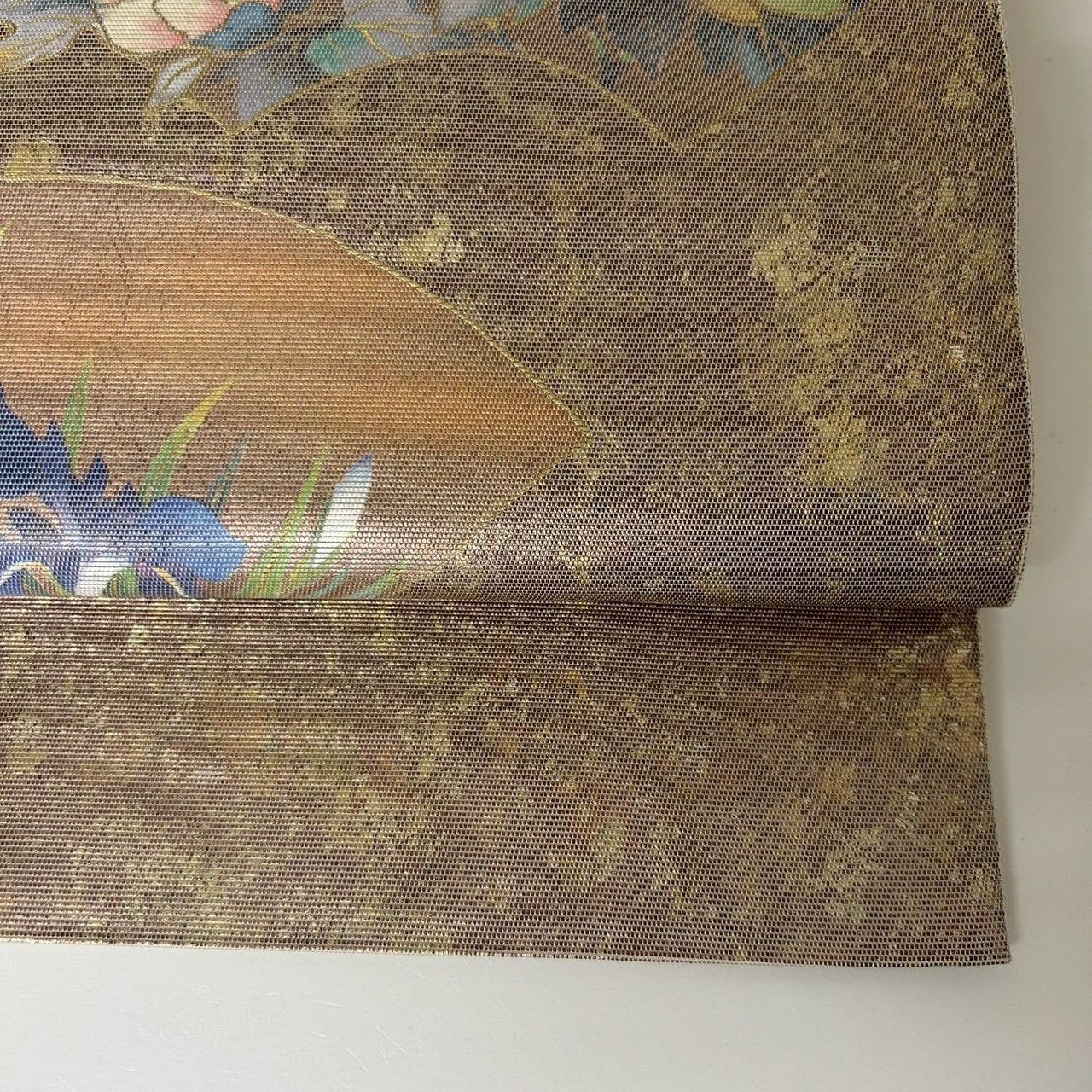 【美品】正絹・螺鈿袋帯 袋帯 正絹 螺鈿箔 地紙 美しい花 MA-1759 - メルカリ