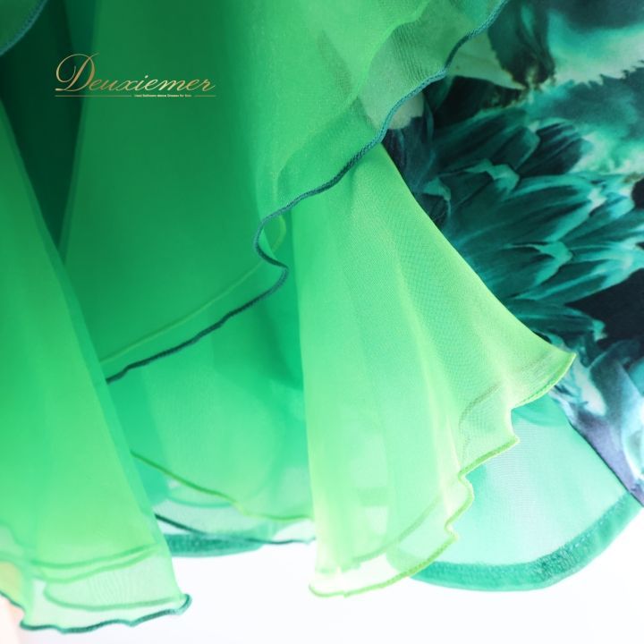 社交ダンス 衣装 ドレス ワンピース パーティドレス シルク インザムード in the MOOD フロート レース 花柄 上品 グリーン系 ホワイト系 おしゃれ ふんわり 華やか パーティ 女性用 感 エレガント