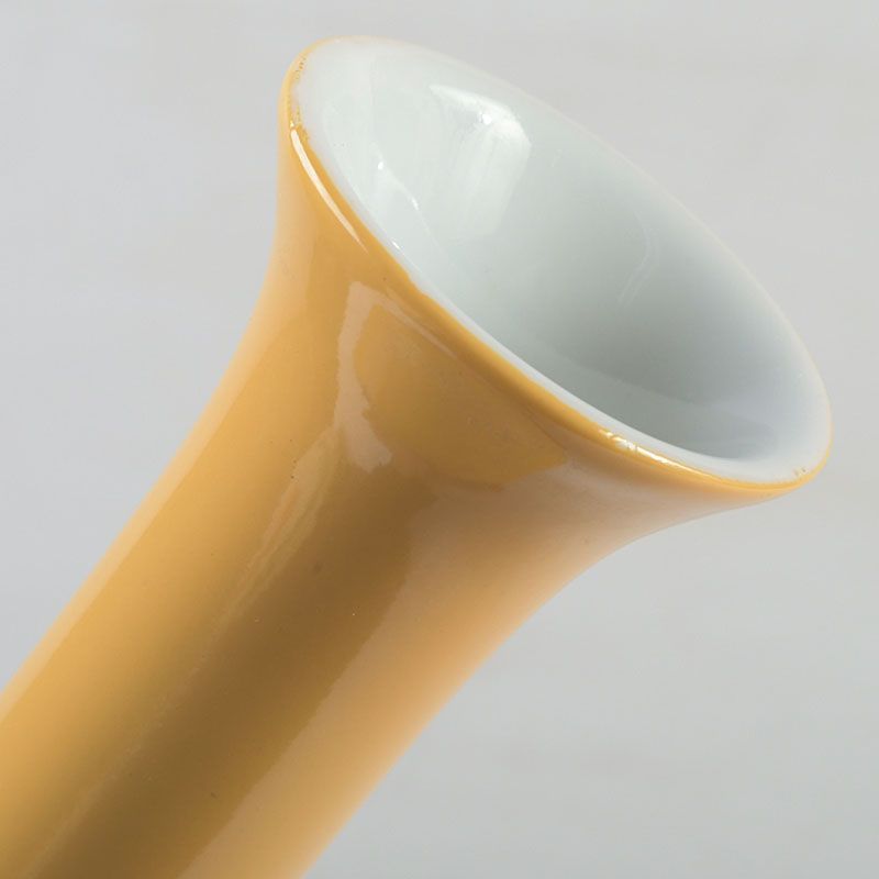 京焼 清水焼 黄交趾 清鳳作 蝶々 花瓶 N S432 - メルカリ