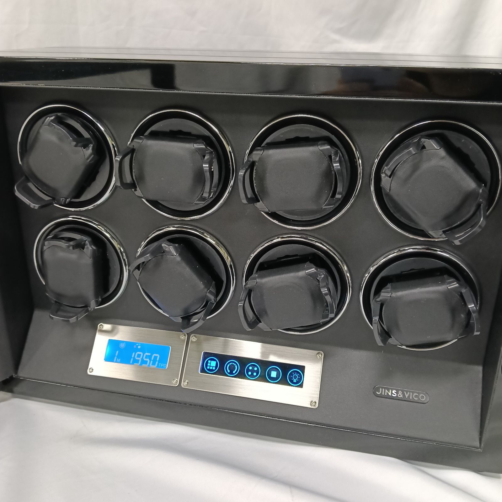 JINS&VICO 8本巻き ウォッチワインダー LCDタッチスクリーン LEDライト 