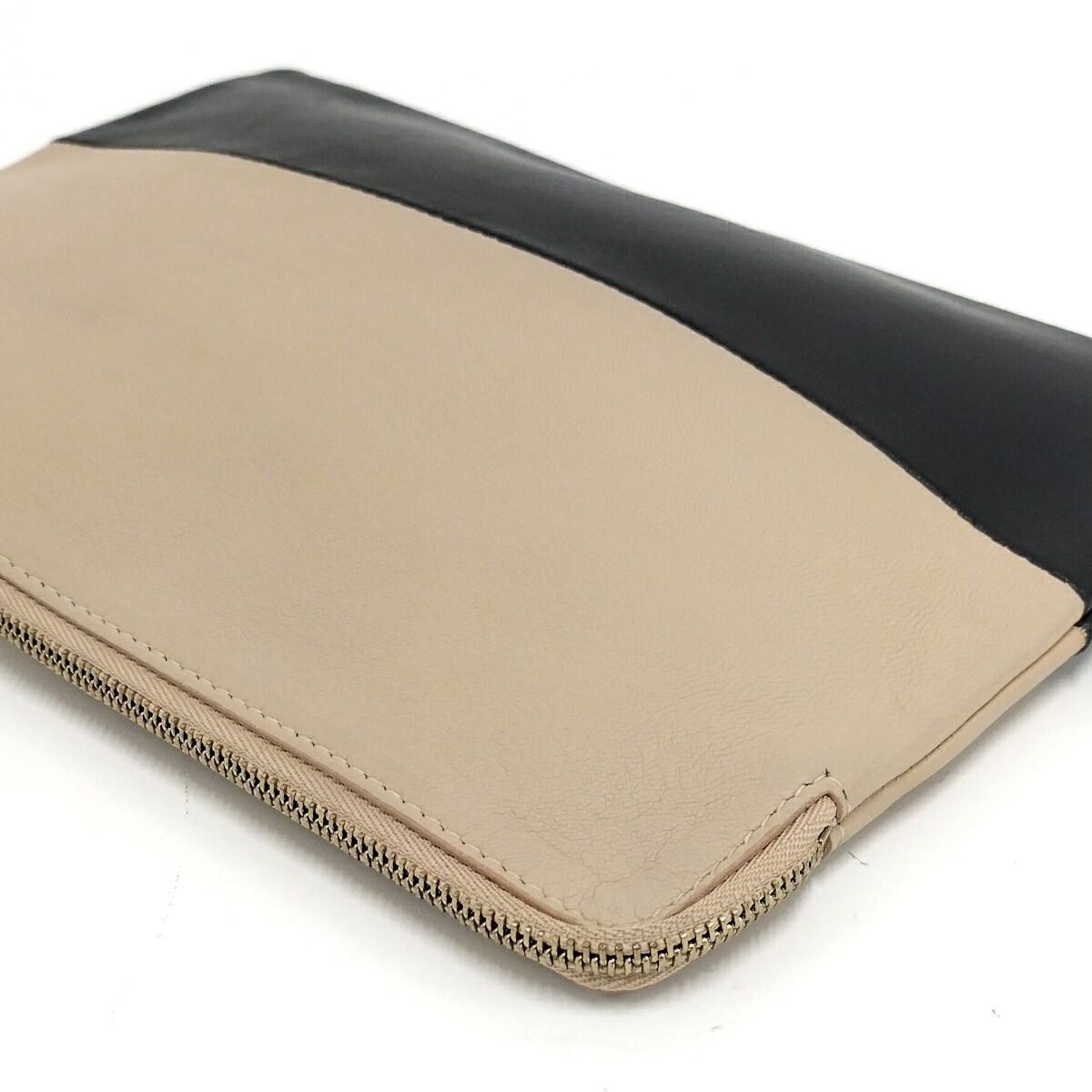 CELINE クラッチバッグ レザー 割引 バイカラー セリーヌCELINE バイ