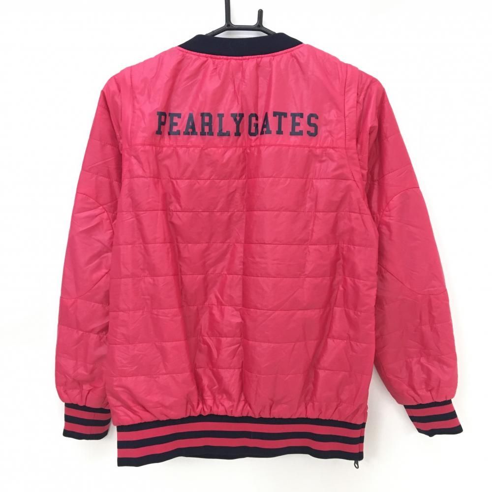 パーリーゲイツ 中綿リバーシブルスニード ピンク×ネイビー 袖着脱可