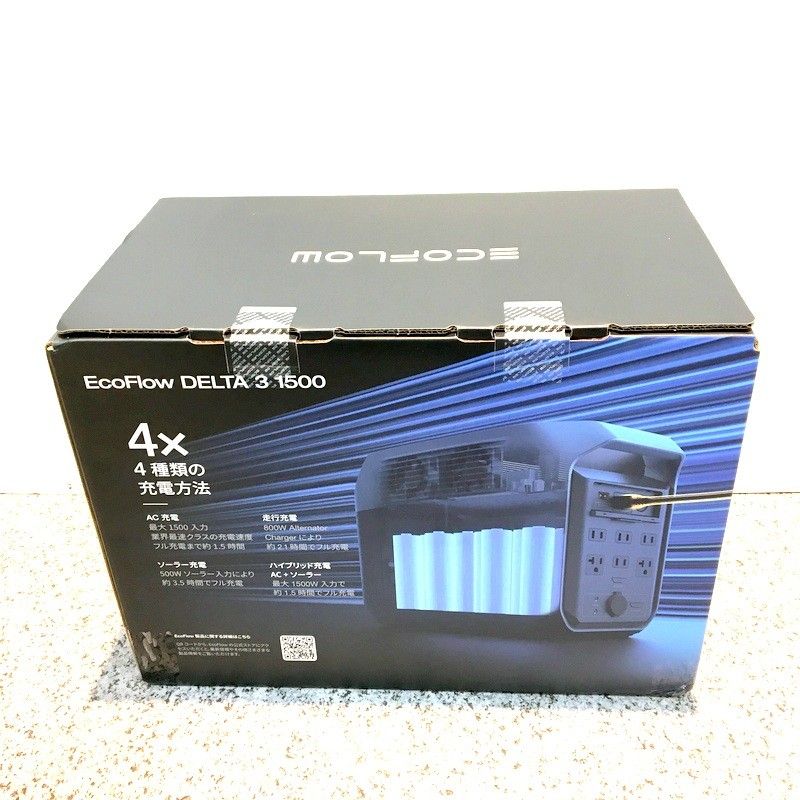 EcoFlow エコフロー ポータブル電源 DELTA 3 1500 -JP-B-CBOX キャンプ 防災対策 アウトドア イベント DW 3696