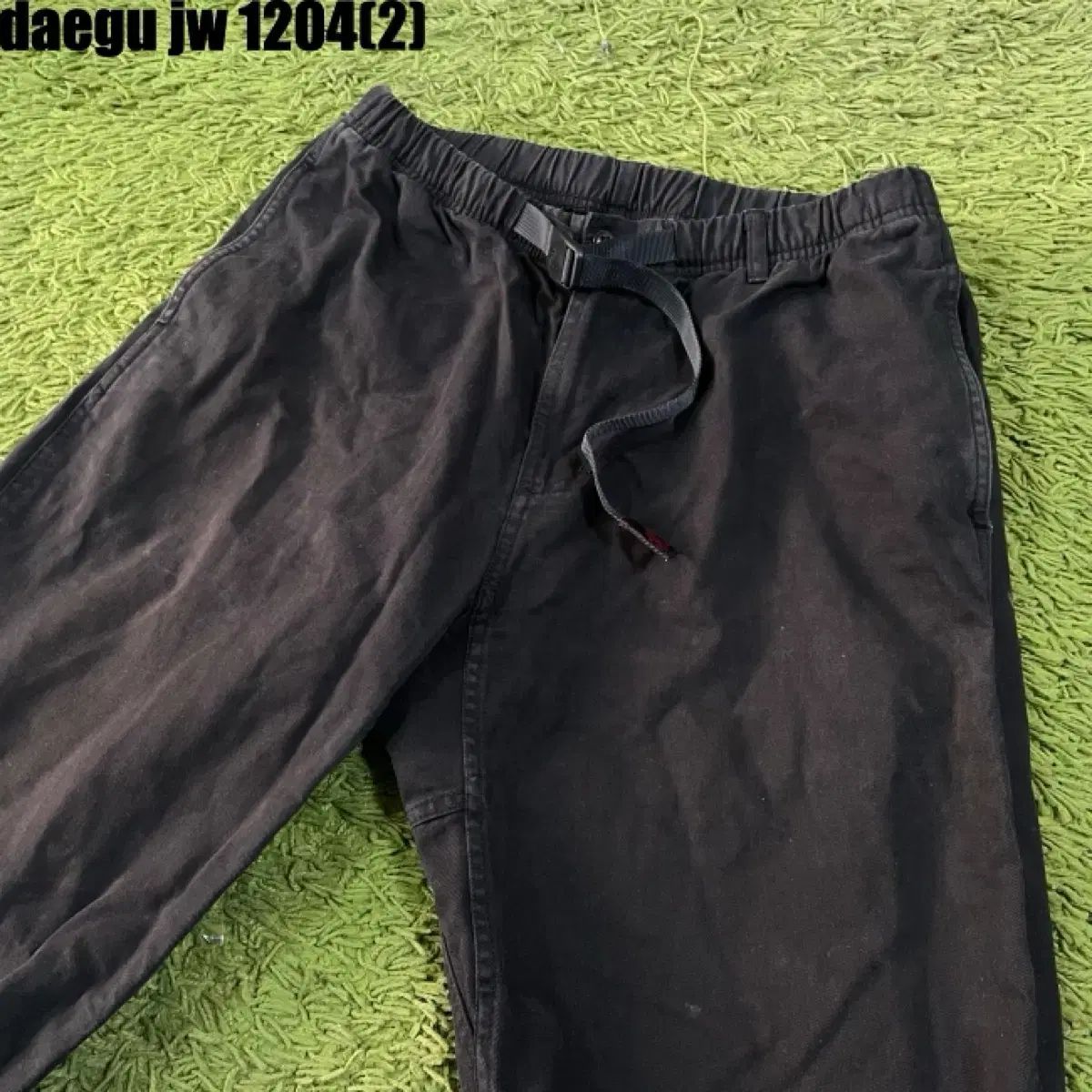 グラミチ ブラック コットン パンツ ウエストシャーリング L