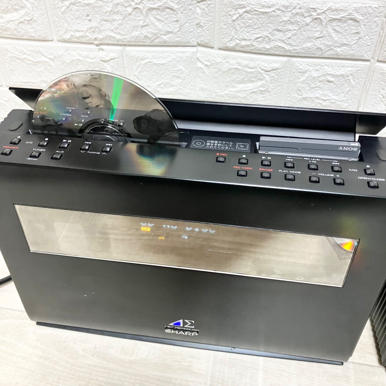 激 動作品 シャープ ミニコンポ SD SG 40 1 bit 5 6 MHz CD MDプレーヤー レコーダー アンプ