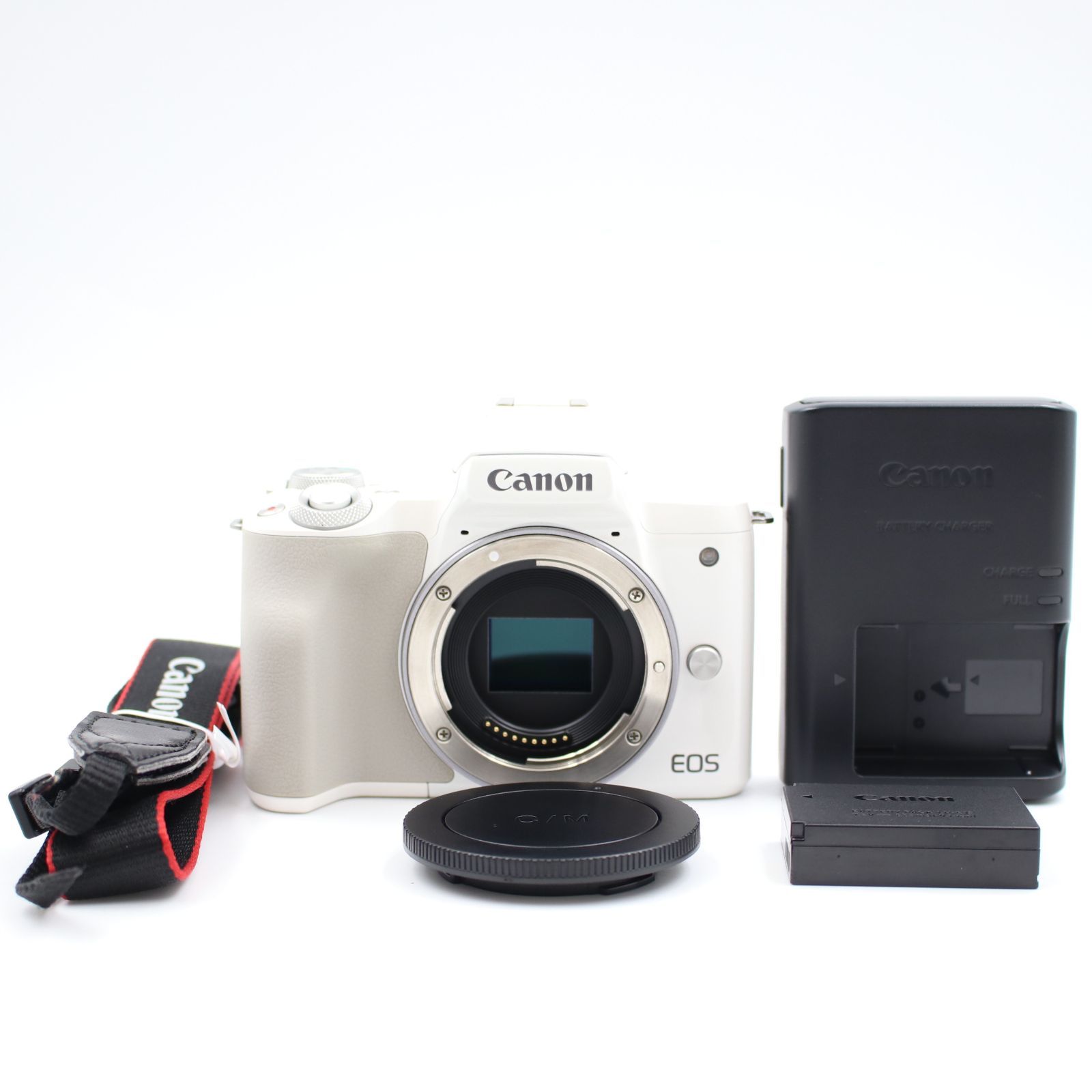 シャッター数 以下 CANON EOS Kiss M ボディ ホワイト ミラーレス一眼カメラ キヤノン